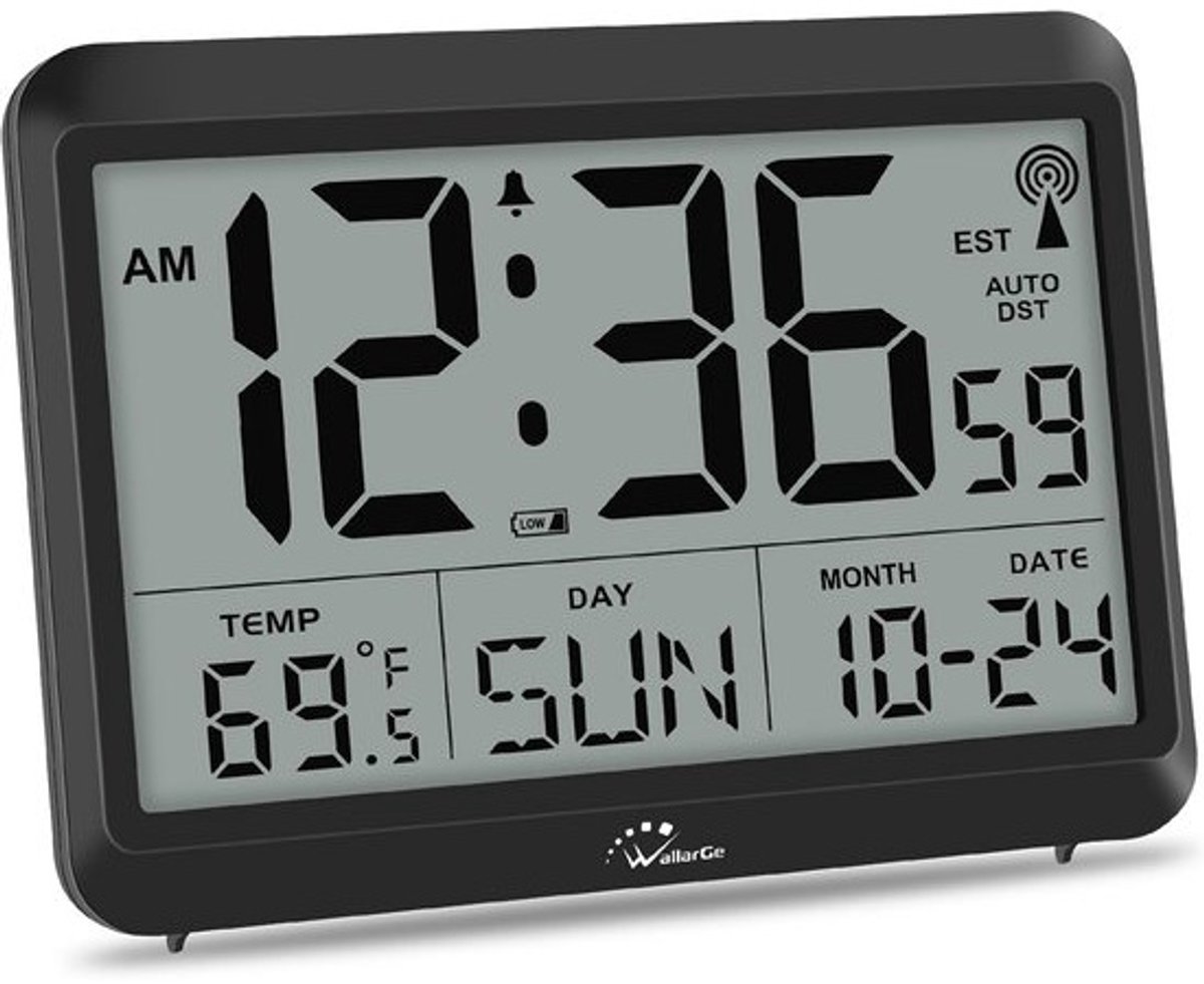 Digitale Wandklok - Moderne Klok - Tijd Weergeven - Automatische Tijdcorrectie - 17.8 x 13.2 cm