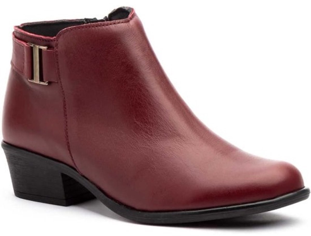Comfortabele Leren Enkellaarzen Dames met Blokhak - Herfst Winter Stijl