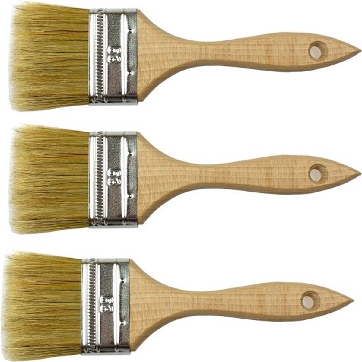 Professionele Platte Verfkwast Set - 3 Stuks 63mm - Voor Muren, Plafond, Hout en Buitenwerk