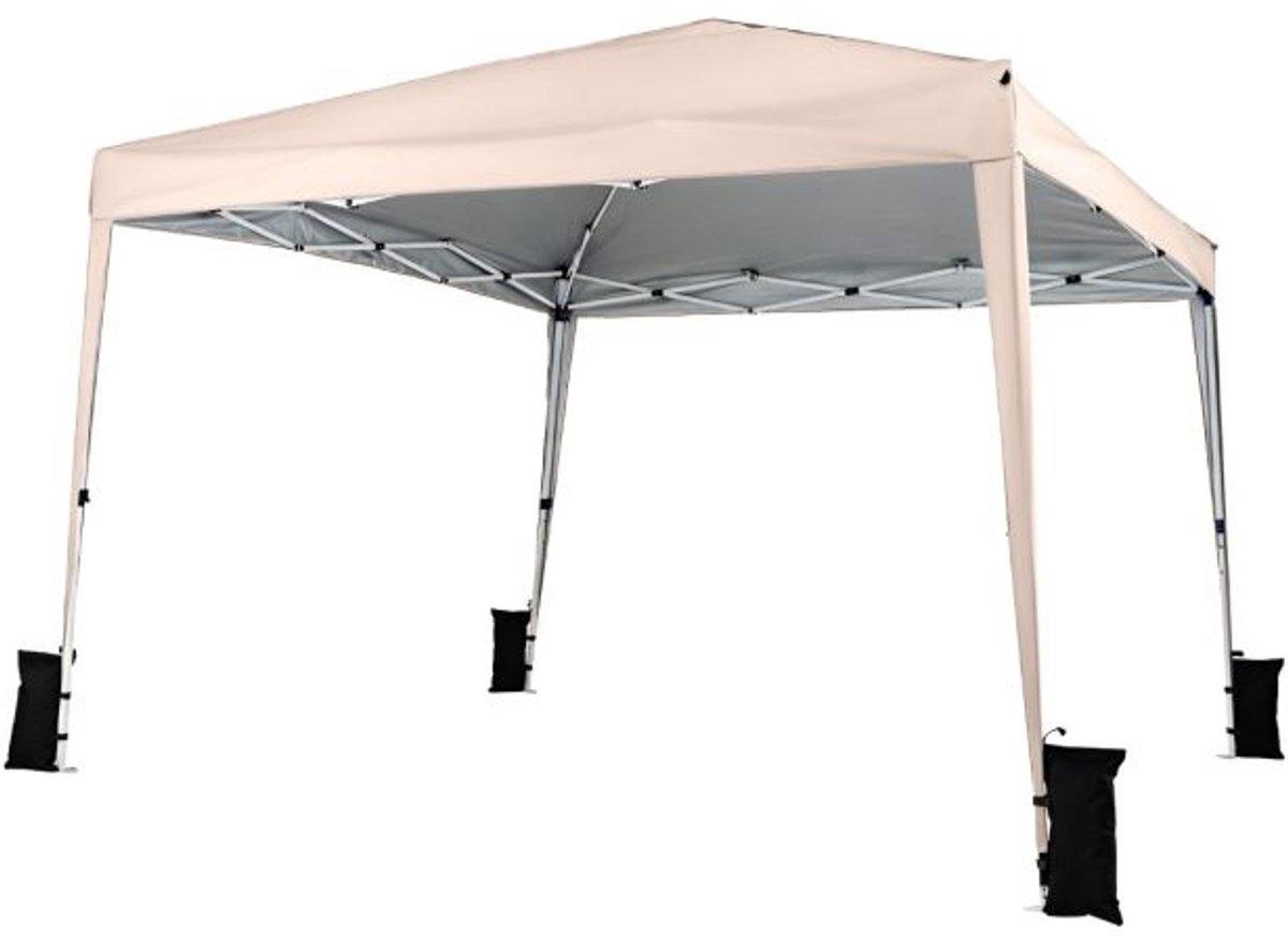 SureDeal® - Partytent - Tuinhuisje meter Waterdicht - Traps Hoogteverstelling Uitklapbaar - 300x300x247 cm - Beige
