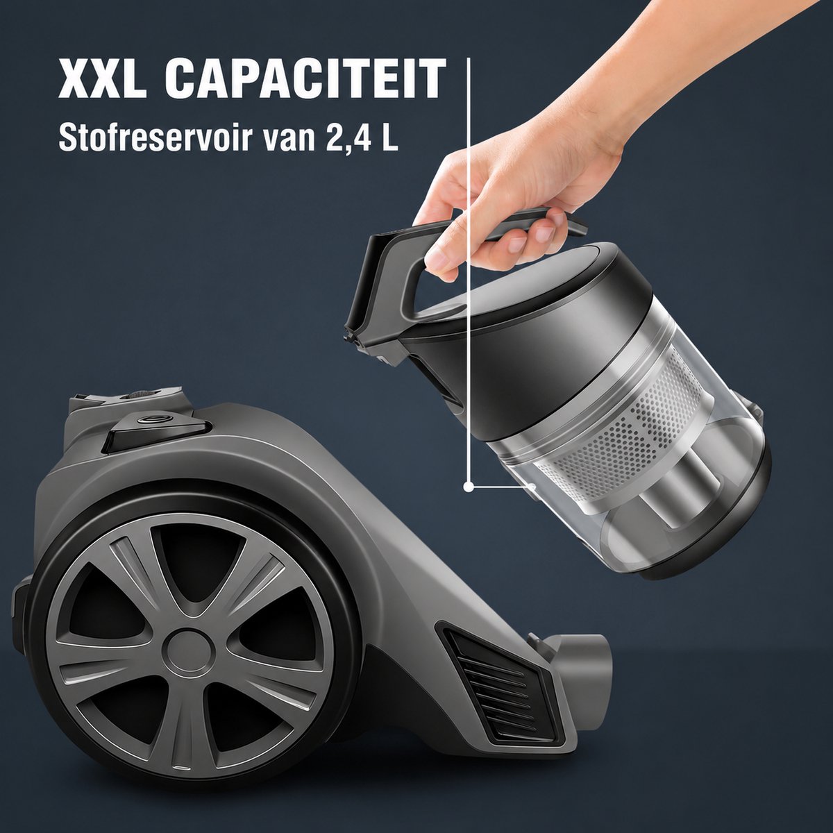 null Merkloos Compact Cilinderstofzuiger - afbeelding 3