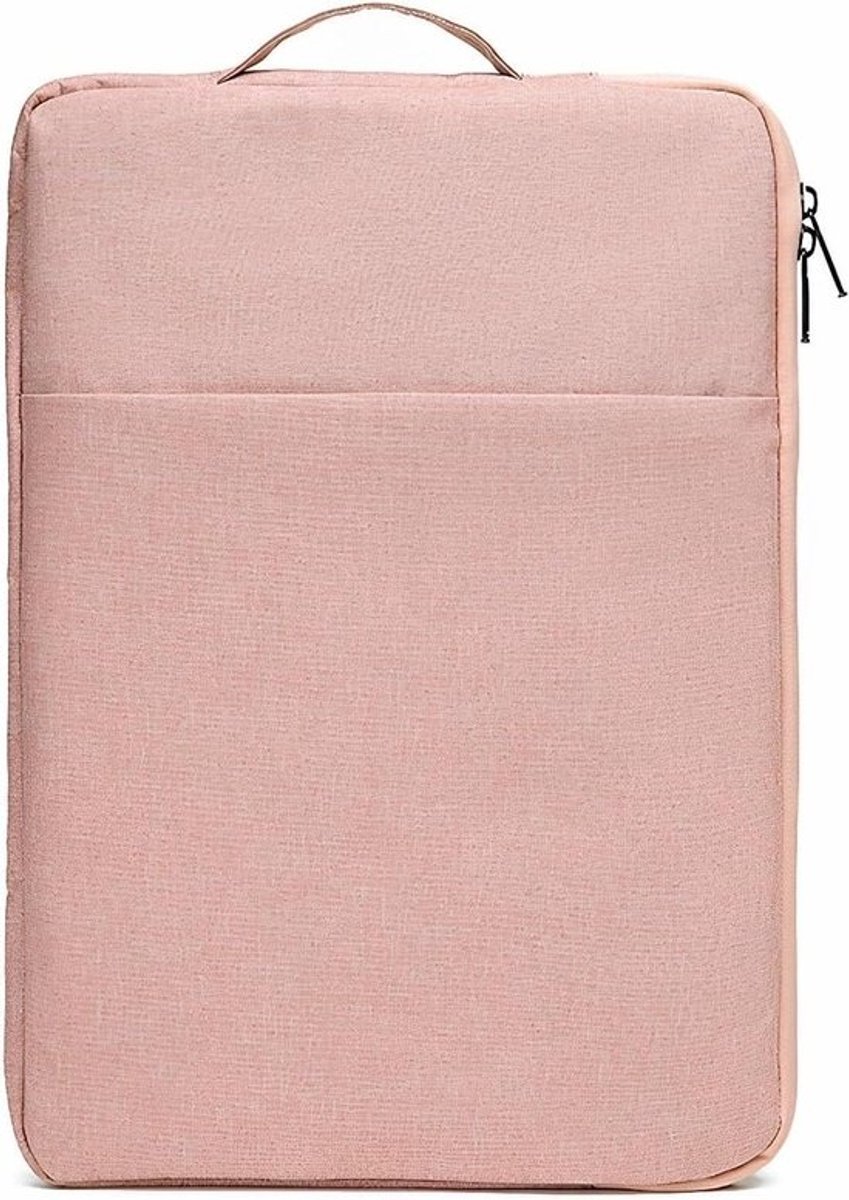 Laptophoes met handvat - Computertas sleeve - Veilig opbergen - Waterbestendig polyester - 12 inch - Roze