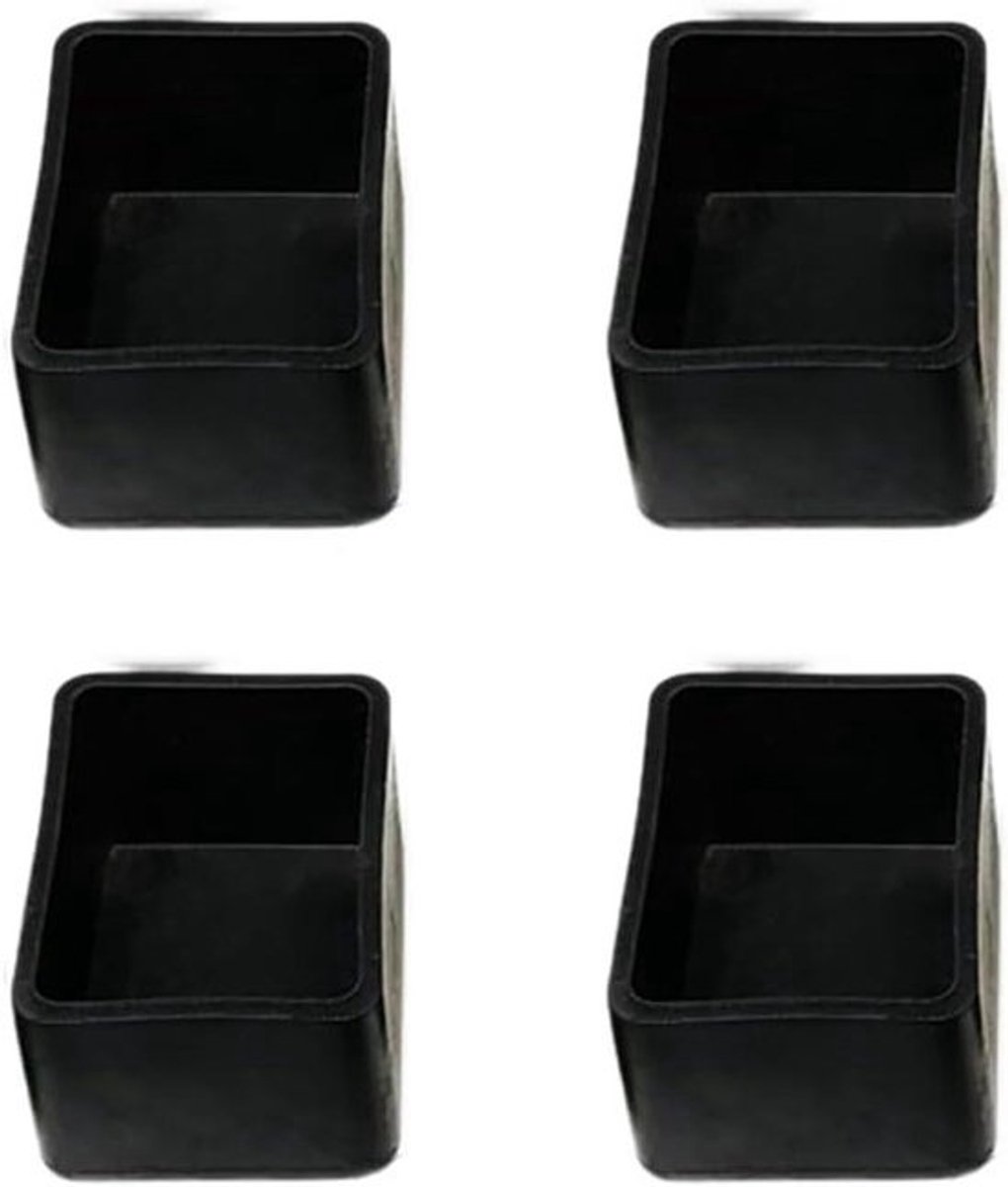 Stoelpootdoppen - Meubelbeschermers vloer - Vloer beschermen - Antislip en slijtvast - 80 x 80 mm - Zwart