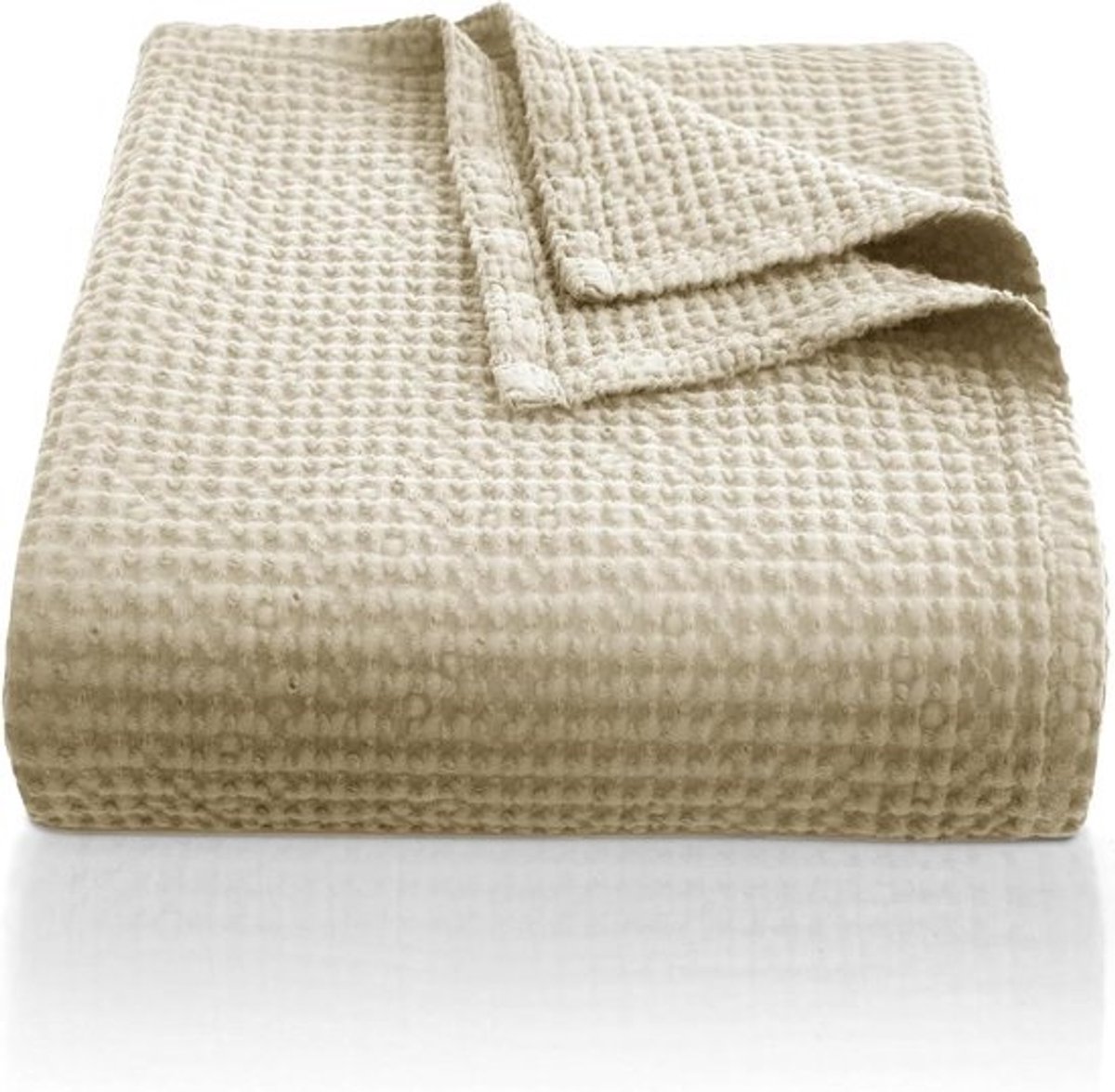 Katoenen Woondeken - Sprei Plaid - Comfort Verhogend - Wafelpatroon - 130 x 150 cm - Linnen