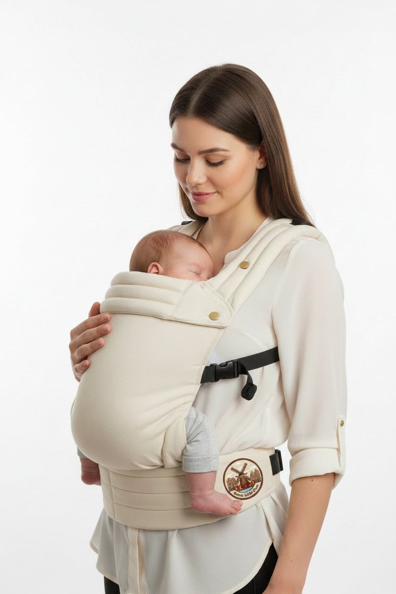 Dutch Little Ones - Dutch Comfort Carrie - Ergonomische Draagzak Baby - Verstelbaar - Comfortabel - Creme - Baby Carrier