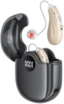 Membeli Gehoorapparaat - In-het-oor - Oplaadbaar - LED Oplaadcase - Simpele Bediening - Universeel - Zwart
