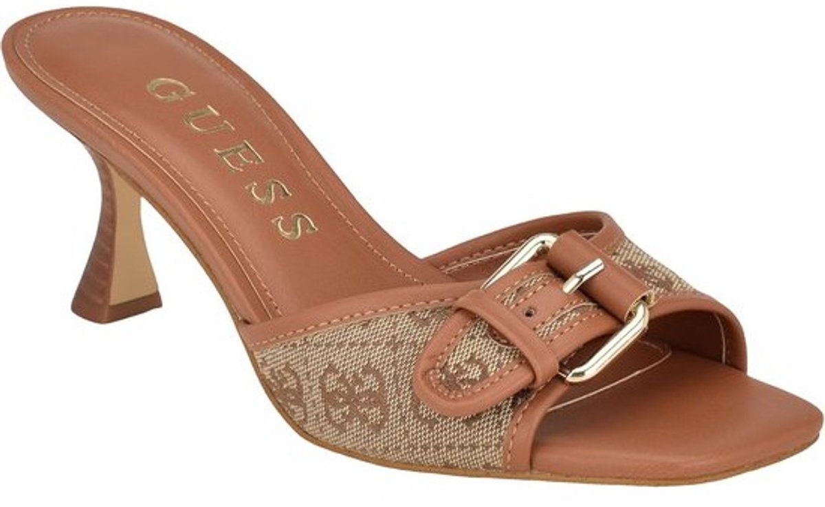 Dames Sandalen - Schoenen met hak - Zomerse outfits - Gedetailleerd logo materiaal - Beige Bruin