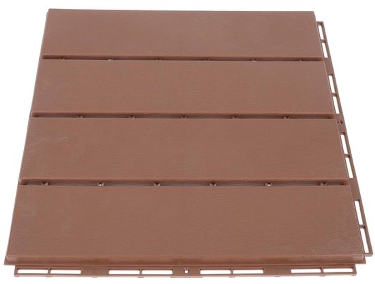 Terrastegels Kunststof Hout - Vloerplaten Balkon - Buiten Vloer - Waterdicht Corrosiebestendig - 31 x 31 cm - Koffie