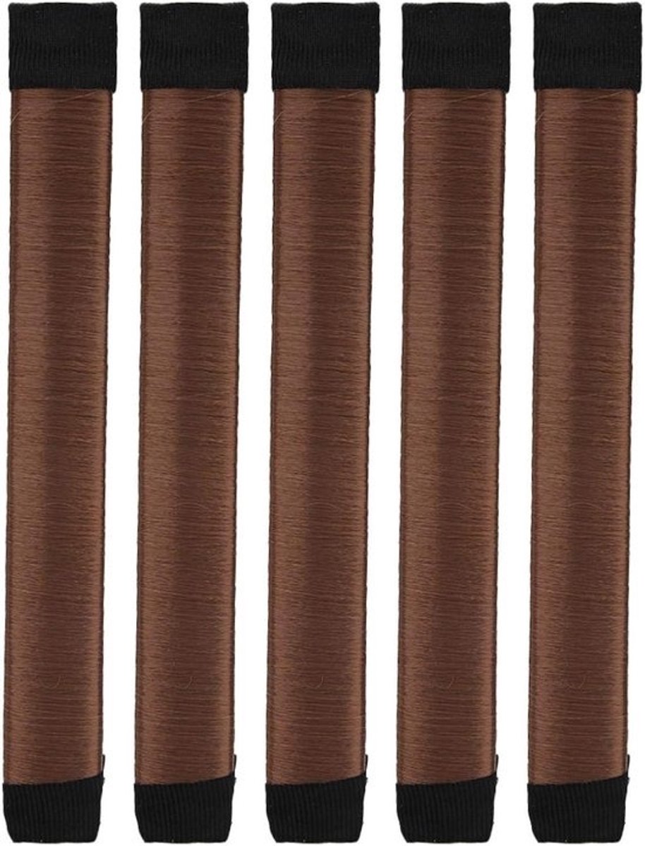 Haarstyling Donut - Haaraccessoire Ballenhoofd - Haar Opsteken - Zonder Frizz - 5 stuks 21cm - Bruin