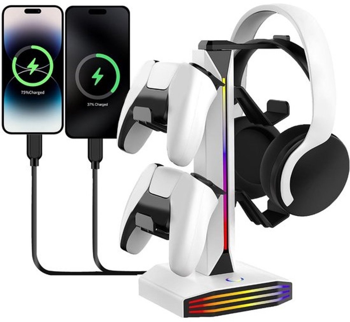 Headset Controller Houder - Gaming Bureau Organizer - Game Setup Verfraaien - Geïntegreerde RGB Verlichting - 30 x 14 cm