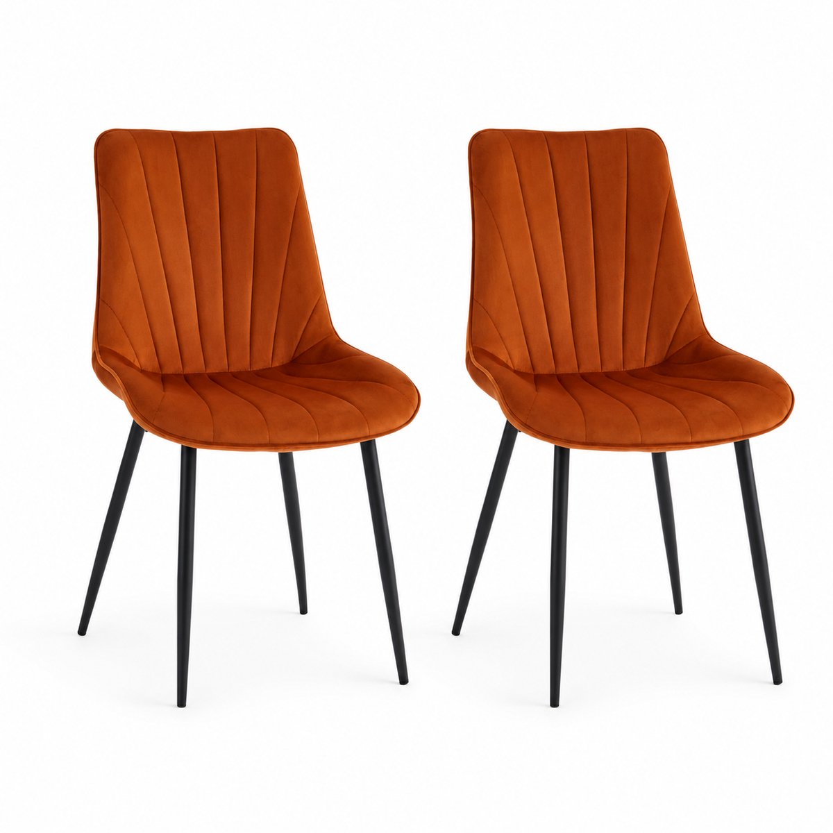 Colenis - Lesedi Eetkamerstoel - Set Van 2 - Terracotta - Velvet