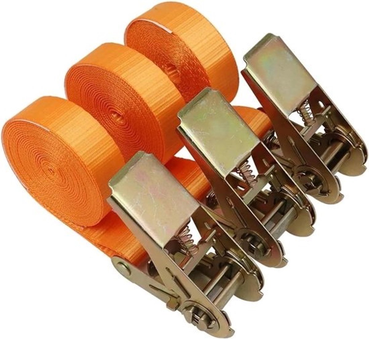 Spanbanden Set - Vastzetbanden Cargo - Vracht Zekeren - Heavy Duty Polyester - 3x 2 Meter - Zwart