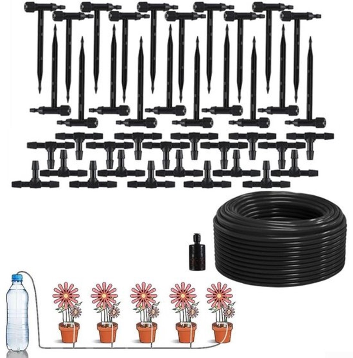 Automatische Druppelirrigatie - Zelfwaterend Systeem - Planten Bewateren - Nauwkeurige Wortelbewatering - 20 Meter