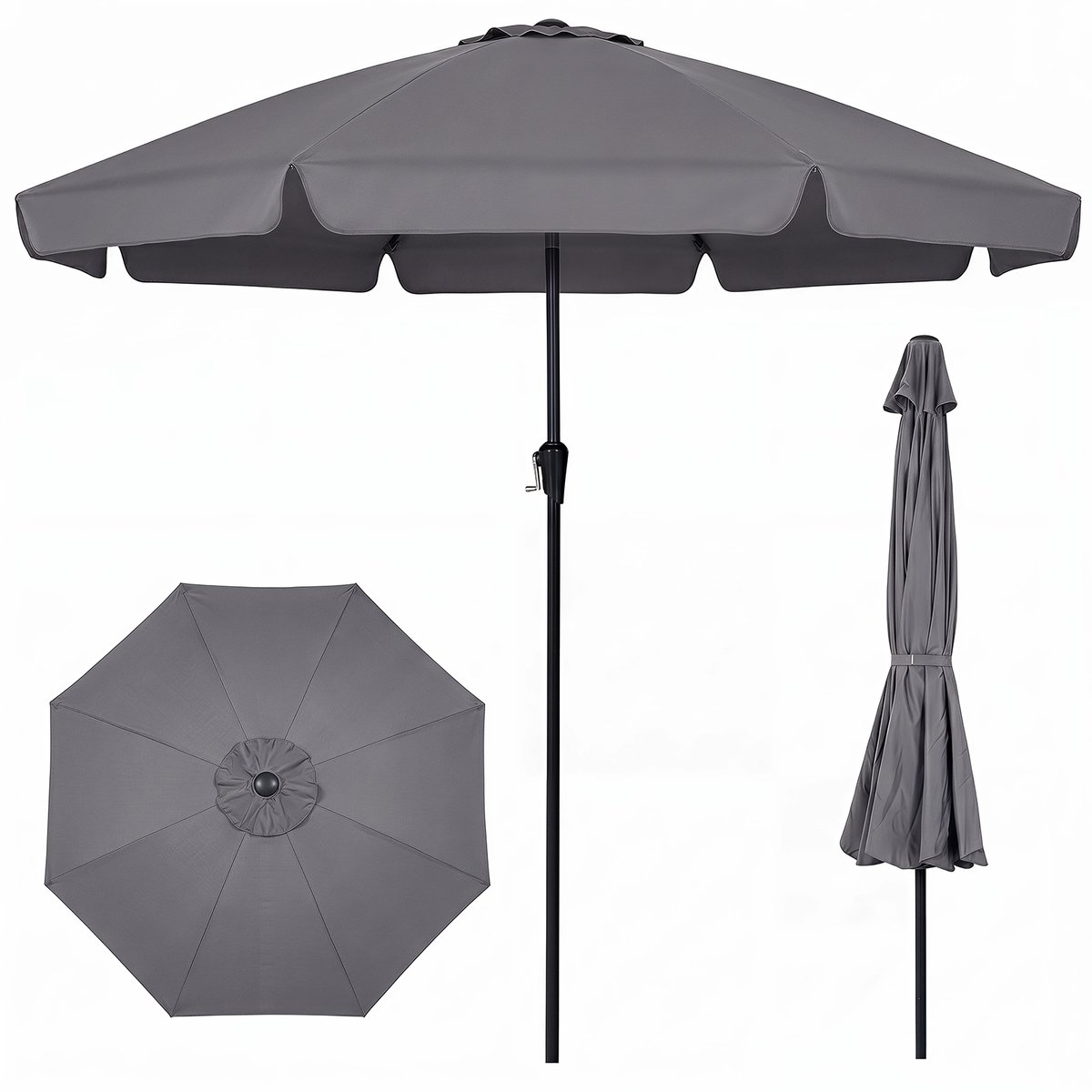 SureDeal® - Parasol - Tuinsol - Slinger - Kantelbaar Zonwering Balkonsol - Glasvezelribben - 286x249 cm - Beige