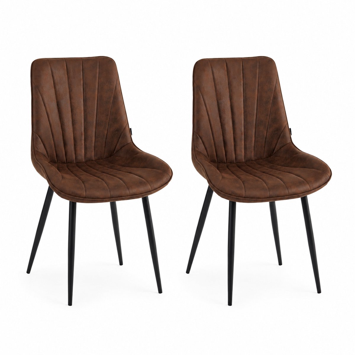 Colenis - Lesedi Eetkamerstoel - Set Van 2 - Bruin - Microfiber Stof