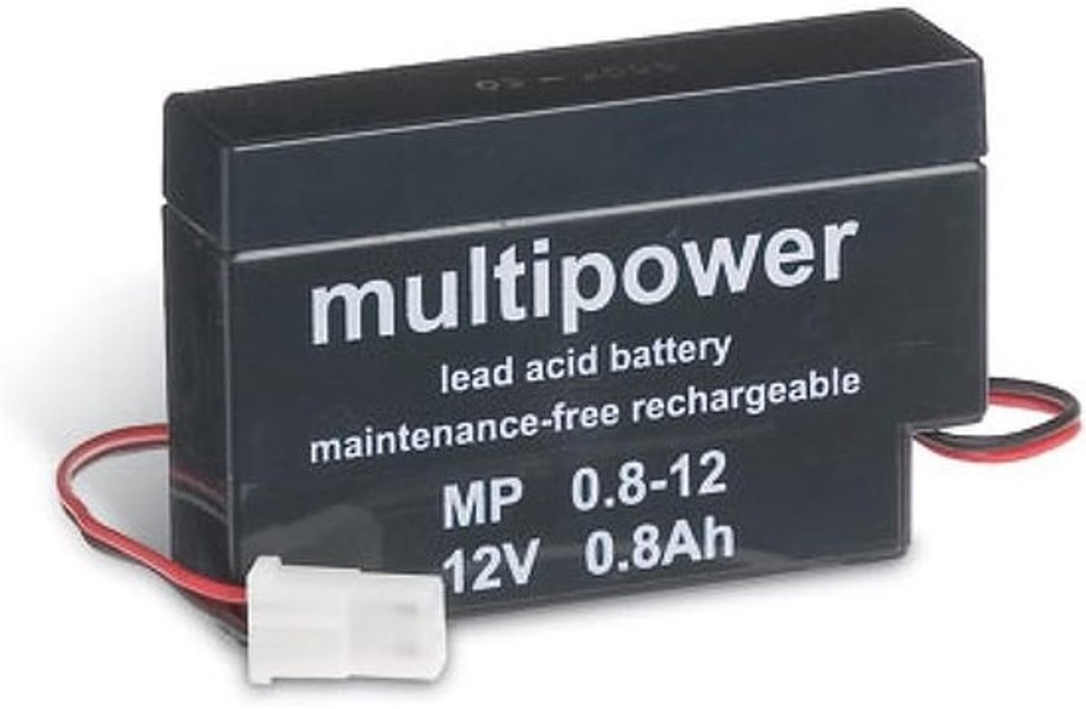 Oplaadbare Batterij - Energiebron - Noodstroom Toepassingen - Onderhoudsvrij Systeem - 12V 800mAh - Zwart