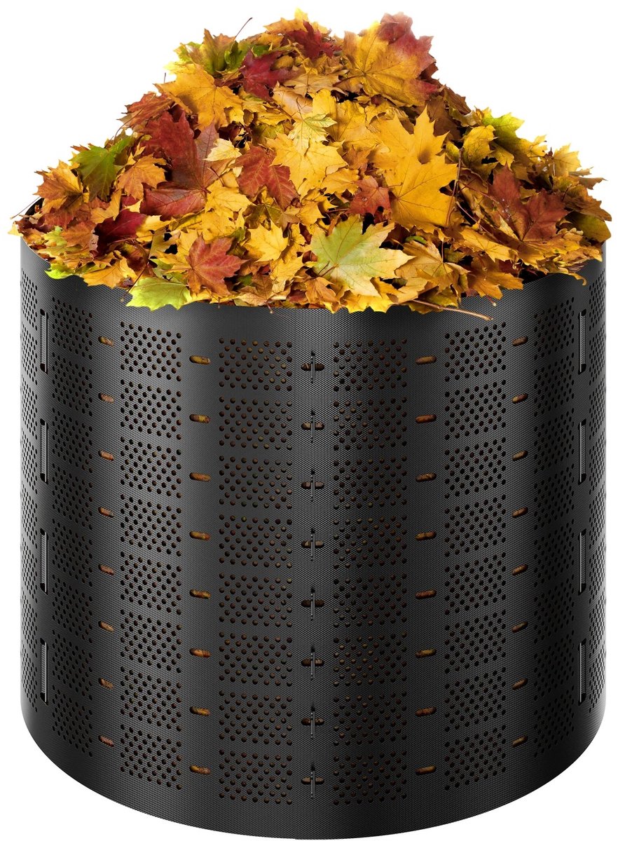 ITRONIQ Compostbak 1000 Liter – Grote Tuincomposter – Verstelbare Compostbak van HDPE – Duurzaam - Met Ventilatiegaten – Zwart