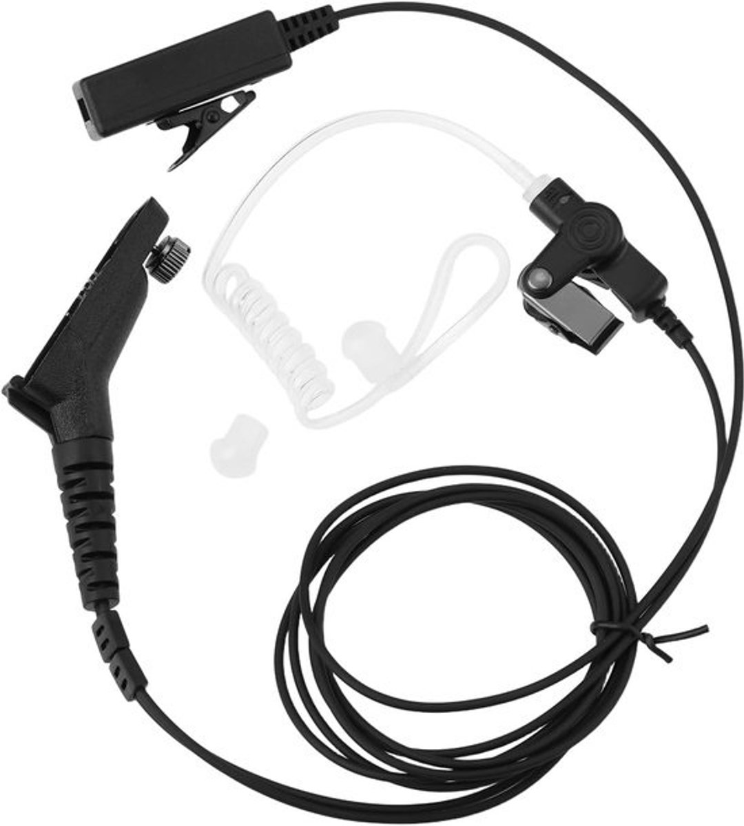 Draad Oortje Mic - Akoestische Buis - Veilige Communicatie - Versterkte Kabel - 90cm Lengte - Zwart