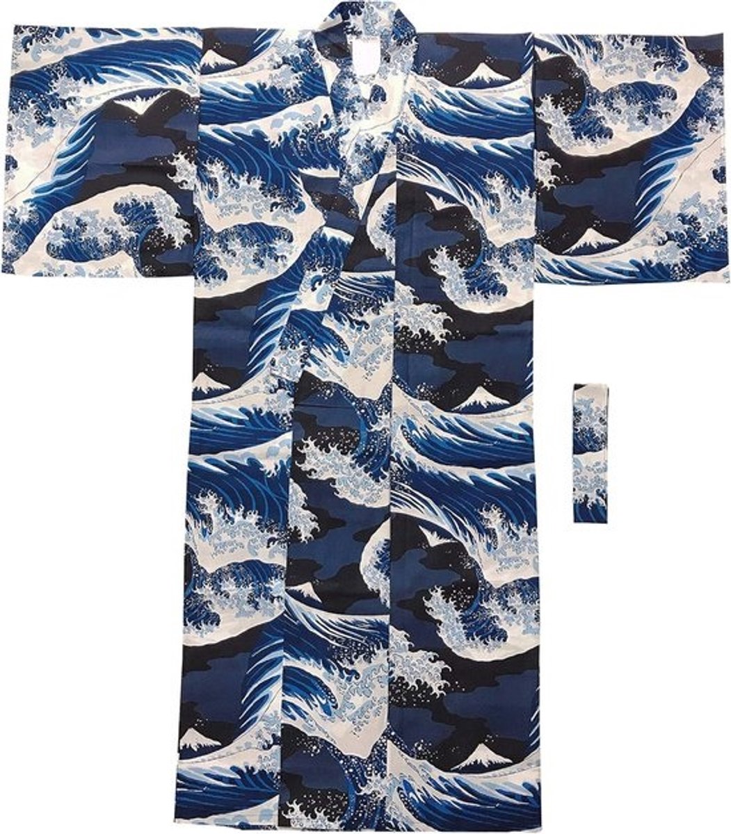 Japanse Yukata voor Heren - Katoen - Inclusief Obi Riem