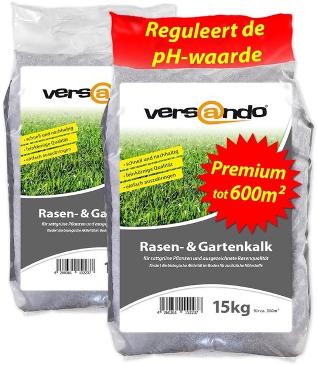 Gazonkalk Tuinkalk - Bodemverbeteraar Bodemkalk - Gezond Gazon - Langdurige Werking 30kg - Tot 600m²