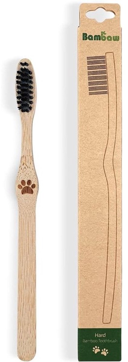 Tandenborstel van bamboe - Milieuvriendelijke tandenborstel - Dagelijkse mondhygiëne - Harde borstelharen - 21 cm lengte