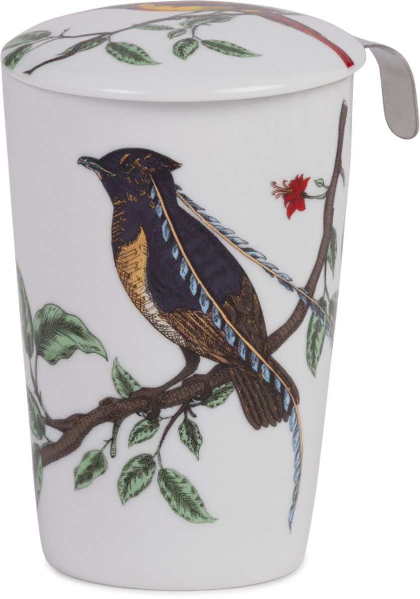 Eigenart TeaEve Birds - dubbelwandig theebeker - porselein 350ml