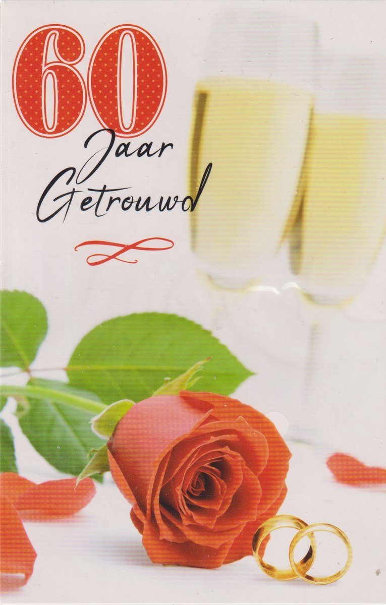 Wenskaart 60 Jaar Getrouwd! Gefeliciteerd - Huwelijk - D15542 - Gratis verzonden