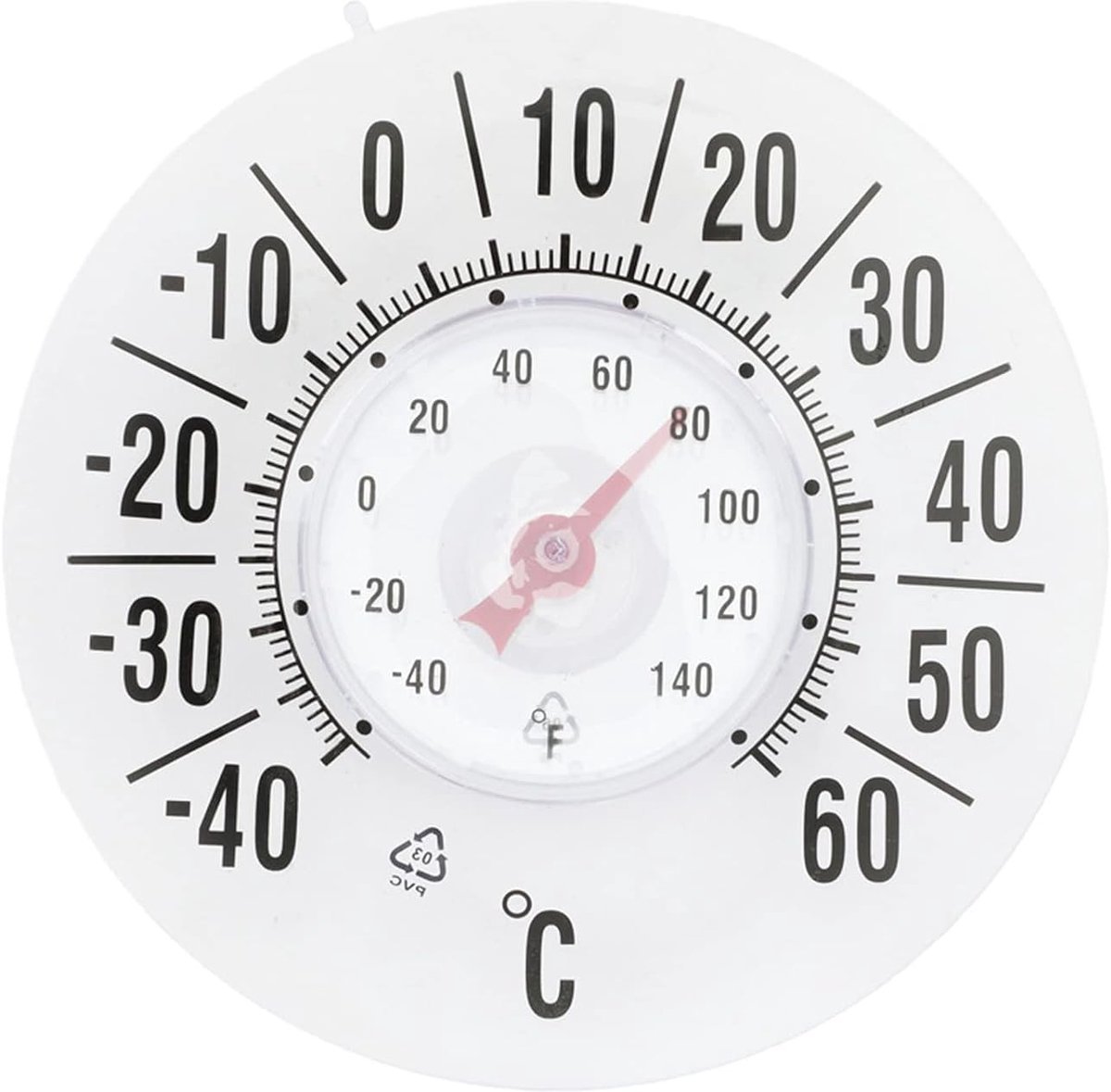 Duidelijke en Nauwkeurige Raamthermometer voor Binnen en Buiten - Batterijloze Temperatuurmonitor met Zuignappen voor Gemakkelijke Bevestiging