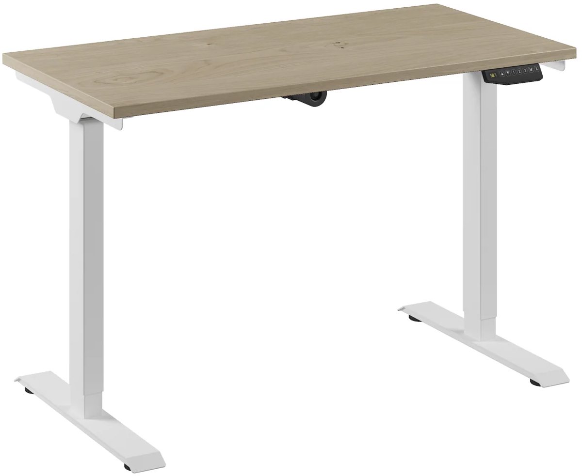 Bureau Adjust 1 Plus QA 120x60 Wit/Eiken wit