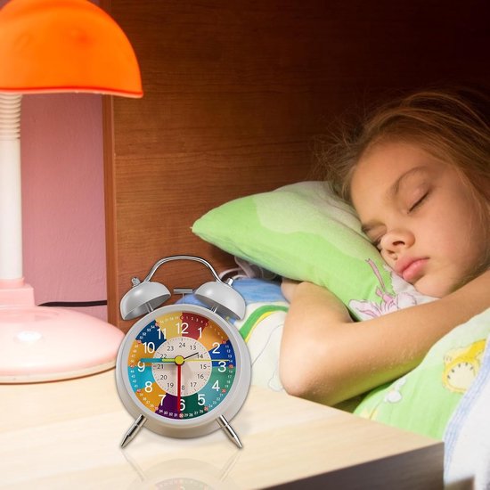 Kinderklok Leren - Analoge Wekker - Tijd Leren - Stille Beweging - 11.5 x 16 cm - Regenboog — afbeelding 5