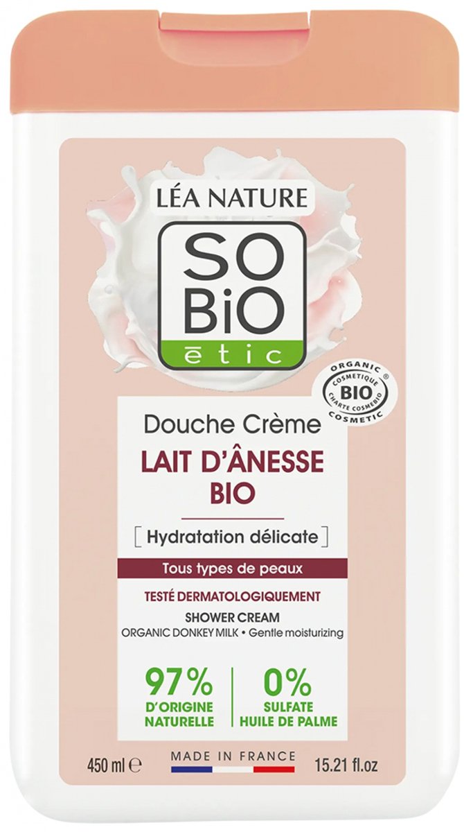Léa Nature SO BIO étic Biologische Ezelinnenmelk Douchecrème 450 ml