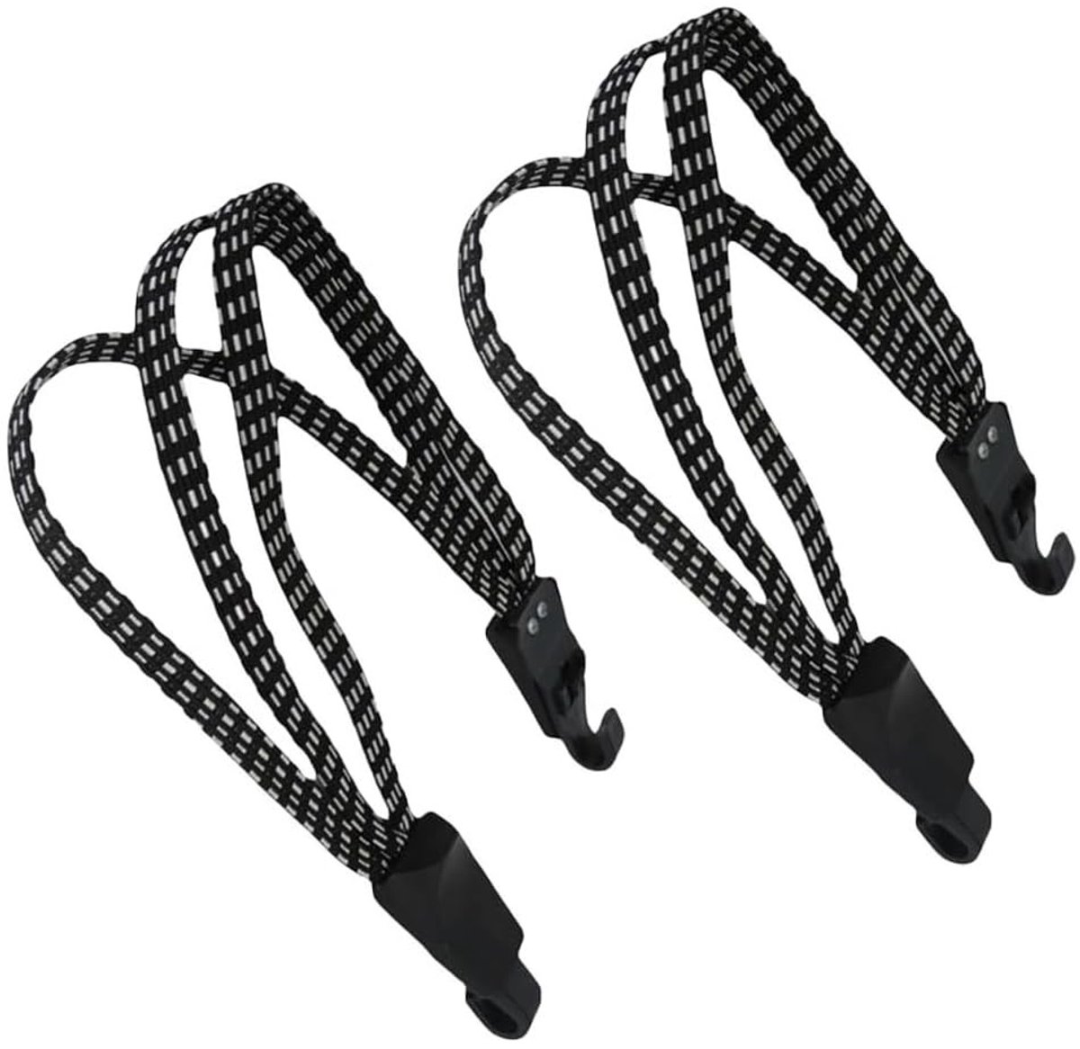 Dailygoods- Fietsriem Heavy Duty - Bungee Koord met Haken - Verstelbare Fietsbevestiging - Zacht Rubber - Duurzaam en Scheurvast - 2 Stuks - Bungeekoord