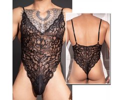 Sexy Lace Heren Bodysuit - Zwart - Nieuwe stijl - Herenshirt - Lingerie voor Mannen - Onderbroek - Ondergoed - Sexy Herenlingerie - Zeer elastisch - Erotisch en sexy - Slip - Sexy - Zacht en comfortabel