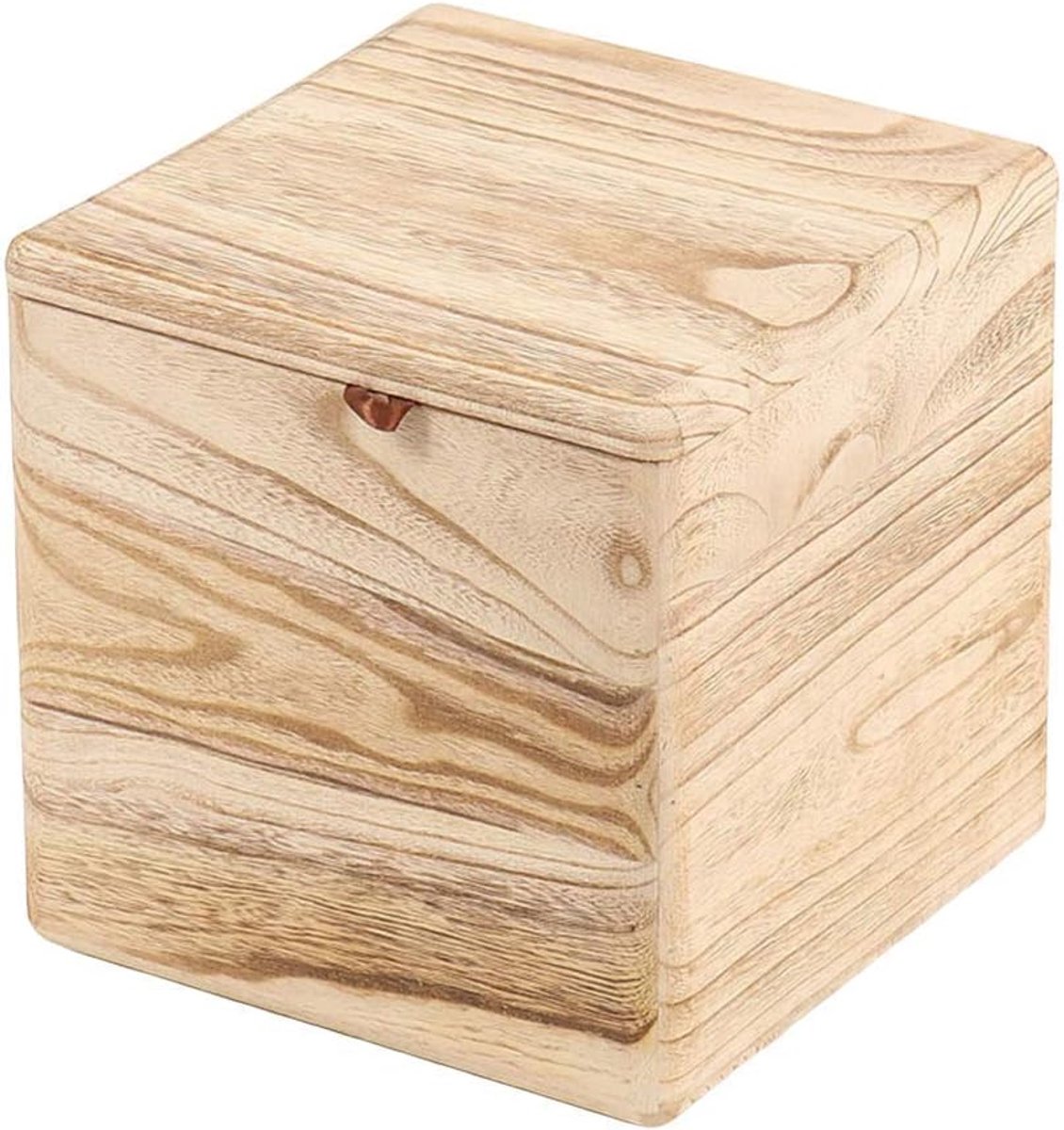 Opberg Poef - Ottomaanse Lade - Woonkamer Organisatie - Massief Houten Basis - 28x28x28cm - Veelkleurig