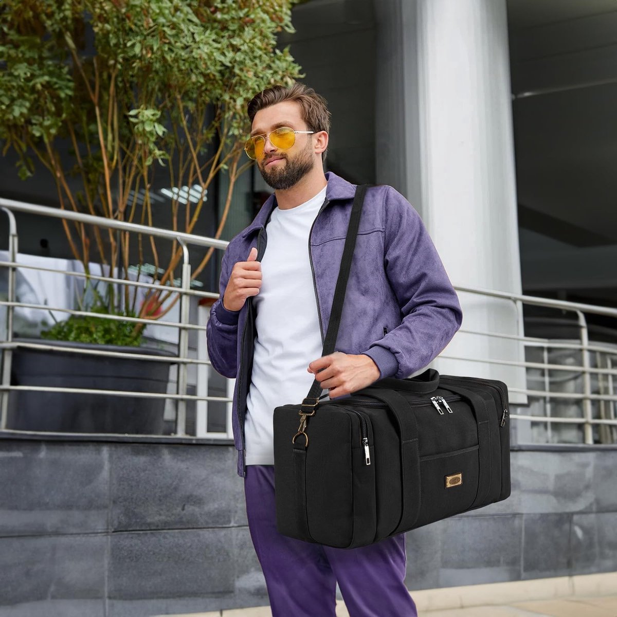 Dailygoods- Reistas Duurzaam 38L - Retro Canvas - Sporttas - Weekendtas - Handbagage - Verstelbare Schouderriem