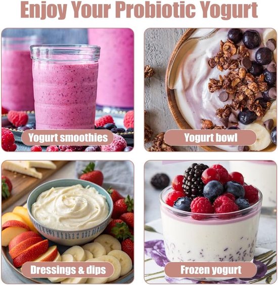 Yogurt Maker - Yoghurt Machine - Zelf Yoghurt Maken - Verstelbare Temperatuur - 8 Liter - Zilverkleurig — afbeelding 5
