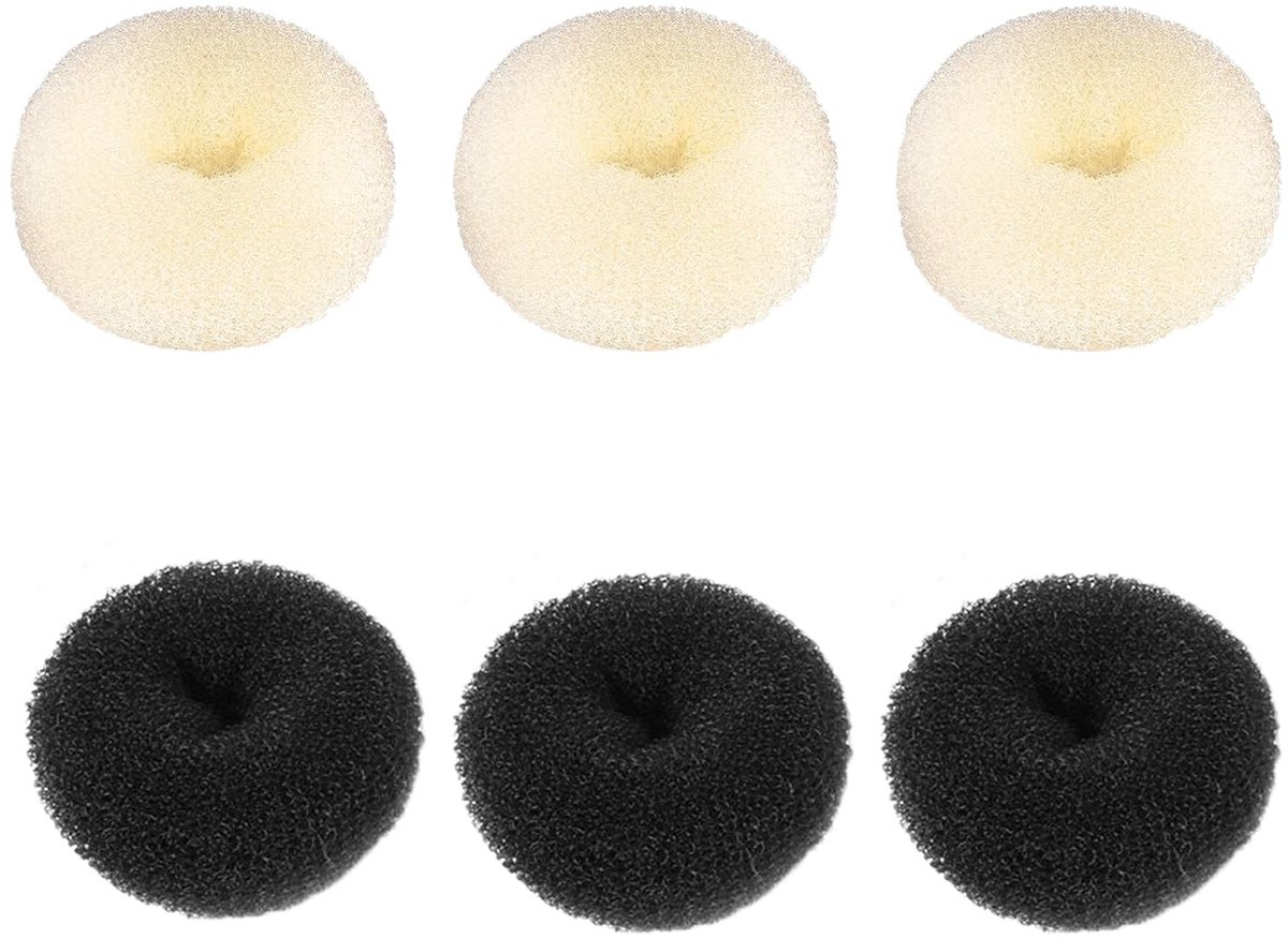 Dailygoods- Donut-haarelastiekjes 6 stuks - Donut-haarknot - Haarstyling-set - Chignon - Kapsels - Hoogwaardig nylon