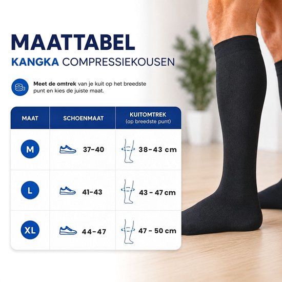 KANGKA Compressiekousen 20-30 mmHg maat 41-43 (L) - Steunkousen ...