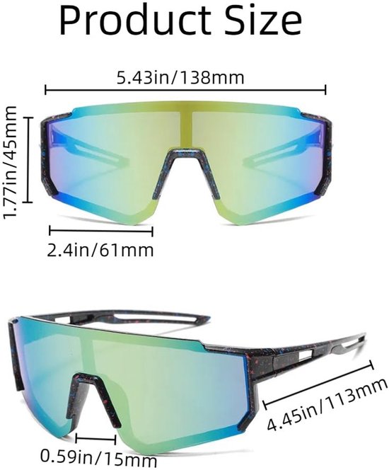 Zonnebril UV400 gepolariseerd - Fietsbril - Sportbril - Zonnebril kind - Outdoor-activiteiten - Lichtgewicht ontwerp — afbeelding 4