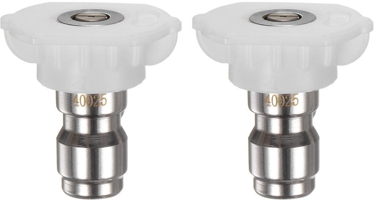 Dailygoods - M METERXITY 2-pack hogedrukreiniger sproeikoptips, 40 graden 1/4 snelkoppeling roestvrijstalen hogedrukreiniger straalmondstuk Power Washer Tip voor reiniging [1 mm opening]