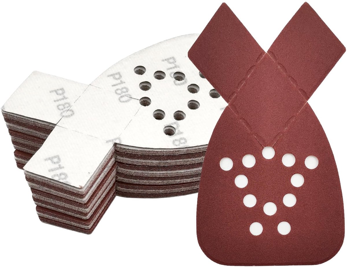 Dailygoods- Schuurpapier Driehoek 120 Korrel - Schuurpapier Set 50 Stuks - Schuurpapier 95 x 135 mm - Vlakschuurmachines - Geschikt voor Hout/Metaal/Kunststof - Schuurpapierdriehoek