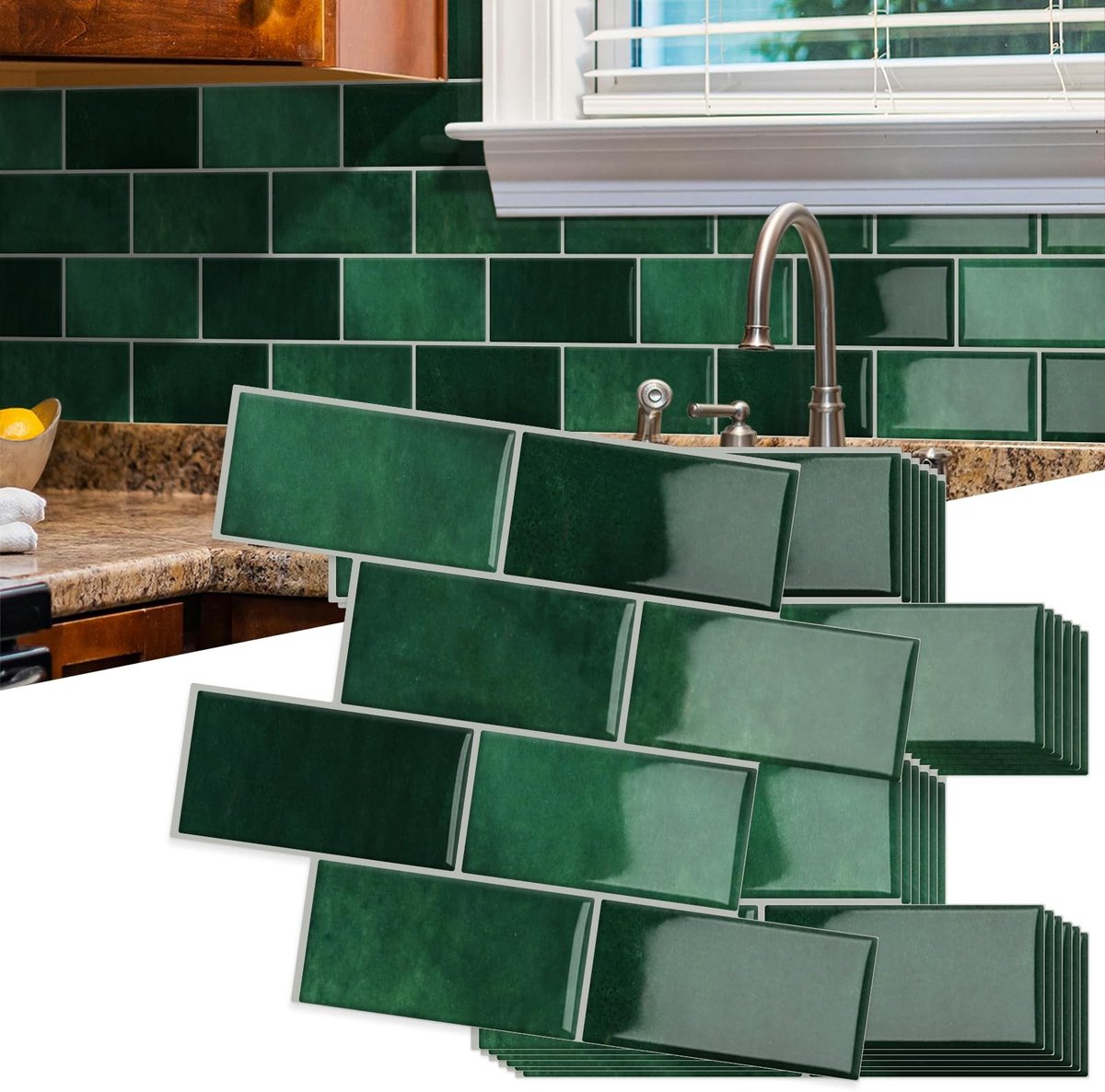 Dailygoods- Wandtegels Dikker 3D Zelfklevend - Wandtegels Keuken - Wandtegels Badkamer - Muurtegels Zelfklevend - Backsplash - 10 Vel 32 x 26,9 cm