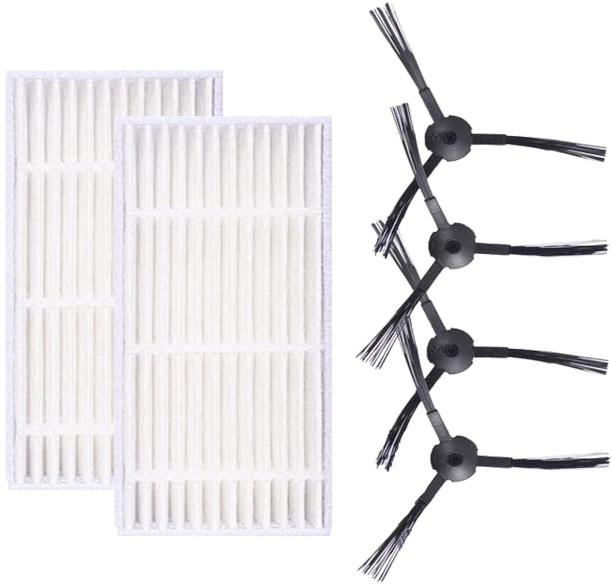 Dailygoods- Filter Hepa - Zijborstels - Vervanging Robotstofzuiger - Compatibel Medion E32 - Allergievriendelijk - Hoogwaardig Filteroppervlak - Stofzuigerfilter