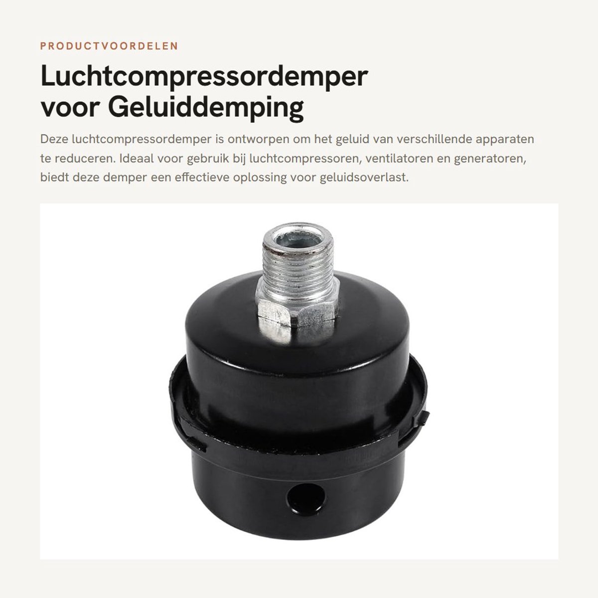 Dailygoods - Luchtcompressordemper voor Geluiddemping bij Apparatuur
