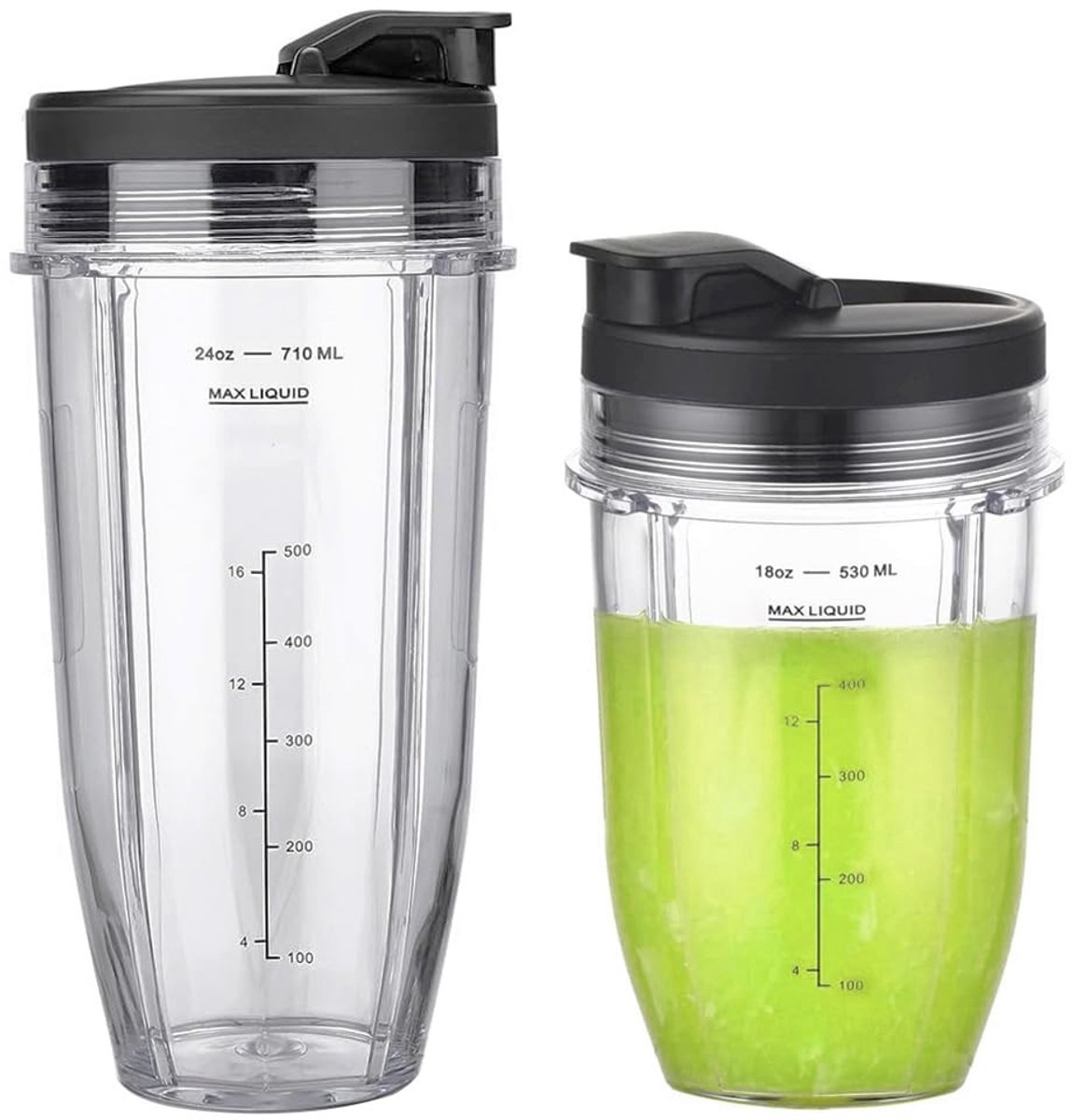 Dailygoods- Reservebeker met 2 Deksels - Vaatwasmachinebestendig - BPA-vrij - Tritan Materiaal - Compatibel met Ninja Blender - Duurzaam en Helder - Blenderbeker