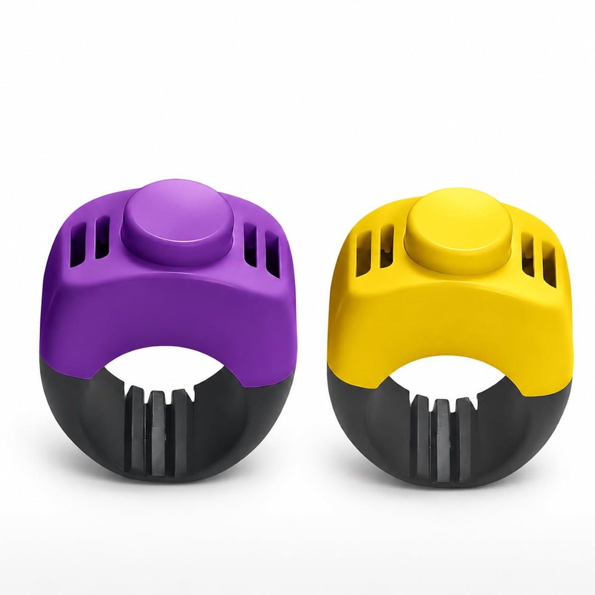 Dailygoods - Hond Clicker 2 Stuks Vingerring 19/21mm voor Training | Clickertraining hulpmiddel in paars en geel voor honden, katten, paarden, puppytraining, recall, zit, blijf en beloning