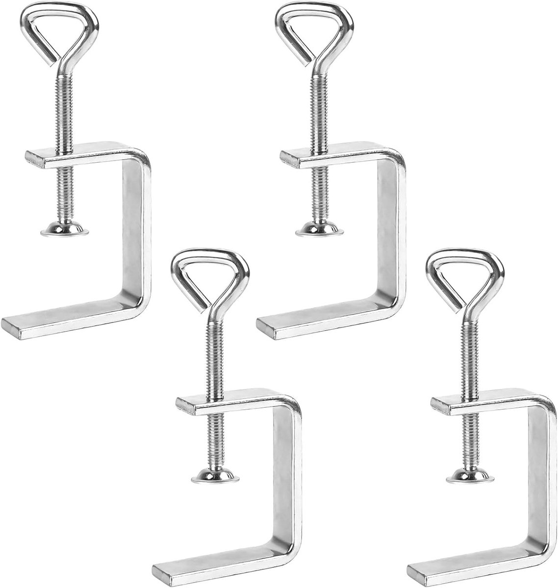 Dailygoods- C-klem 4 Stuks - Roestvrij Staal - Verstelbaar Klembereik 50 mm - Robuust en Duurzaam - Corrosiebestendig - Geschikt voor Houtbewerking - Schroefklem