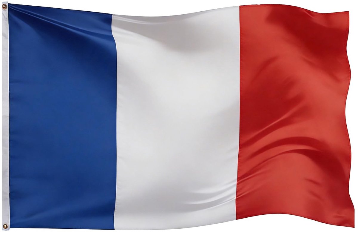 Dailygoods - Frankrijk Vlag 90x150 cm - WM 2026 Voetbal fanartikel Franse vlag met 2 messing ogen, weerbestendig polyester, grote nationale vlag voor mast, tuin, balkon, feest en publieke viewing