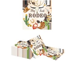 40 Pièces Serviettes de Fête - Rodéo - Anniversaire 1er Enfants - Décoration Western Cowboy - Décor de Table pour Garçons Filles - My First Rodeo Motif - Mariage Campagnard Bavière Oktoberfest