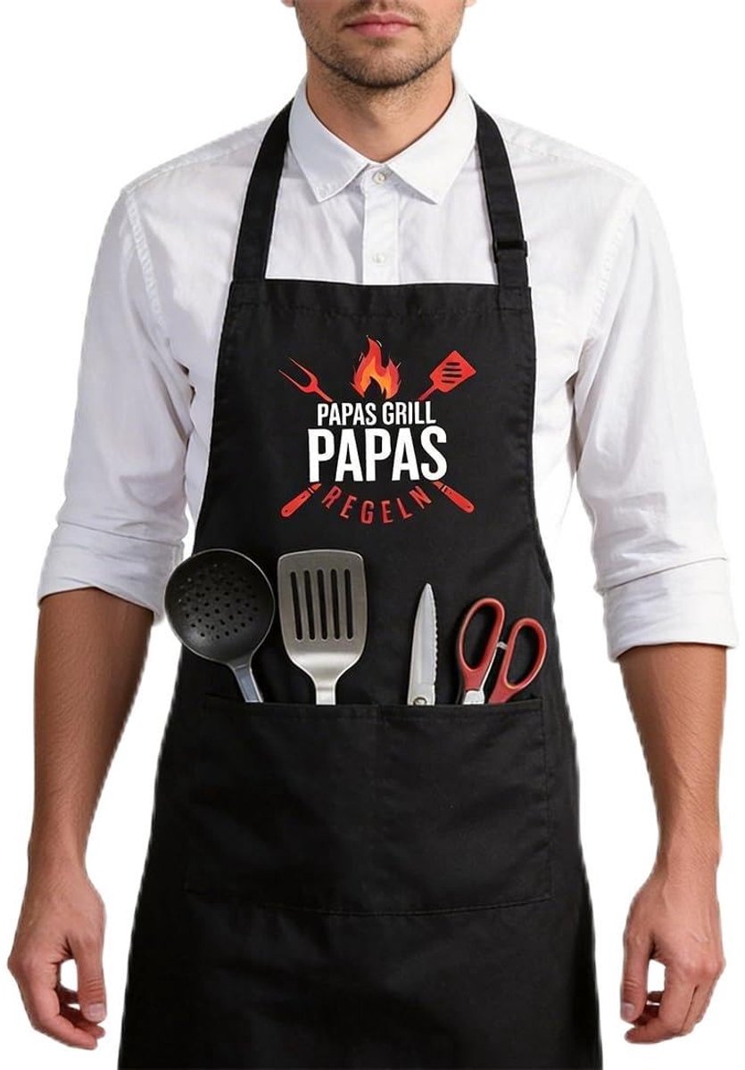 Dailygoods- Barbecueschort met verstelbare nekband - Kookschort - Grappig - Hittebestendig - Ruime voorvakken - Comfortabel voor iedereen